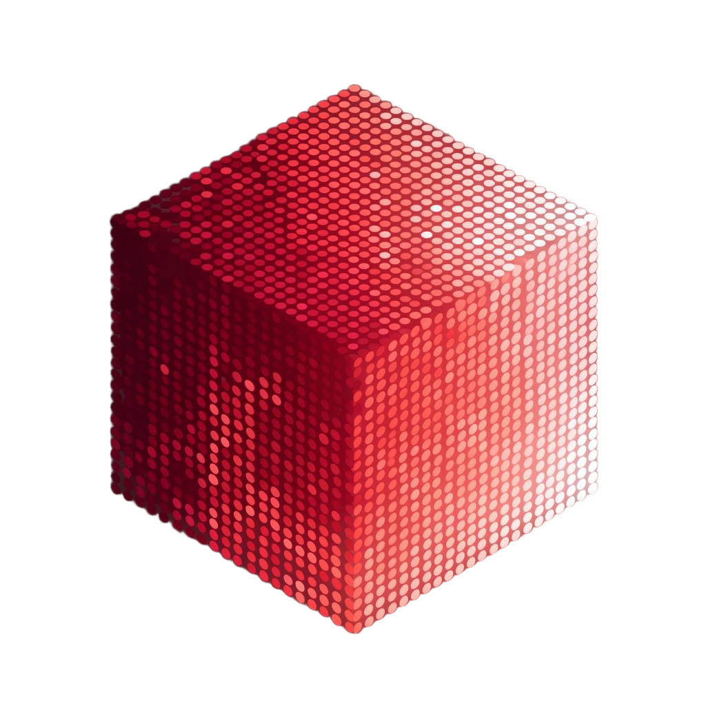 Isometric multicolored data cube representing blockchain transactions